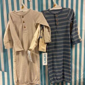Carter's Cream and Blue Nightgown Pajamas